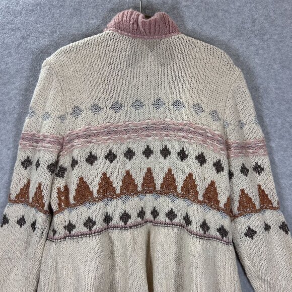 Matilda Jane Womens Jacie Ruffled Knit Cardigan Sweater L Wool Blend Boho Aztec - Picture 11 of 16